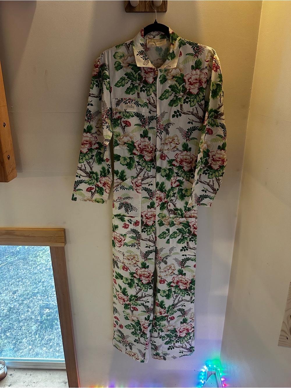 Women’s Flouncy Overalls— Peonies - Picture 3 of 6